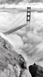 Stunning Foggy Golden Gate Bridge Digital Background Download