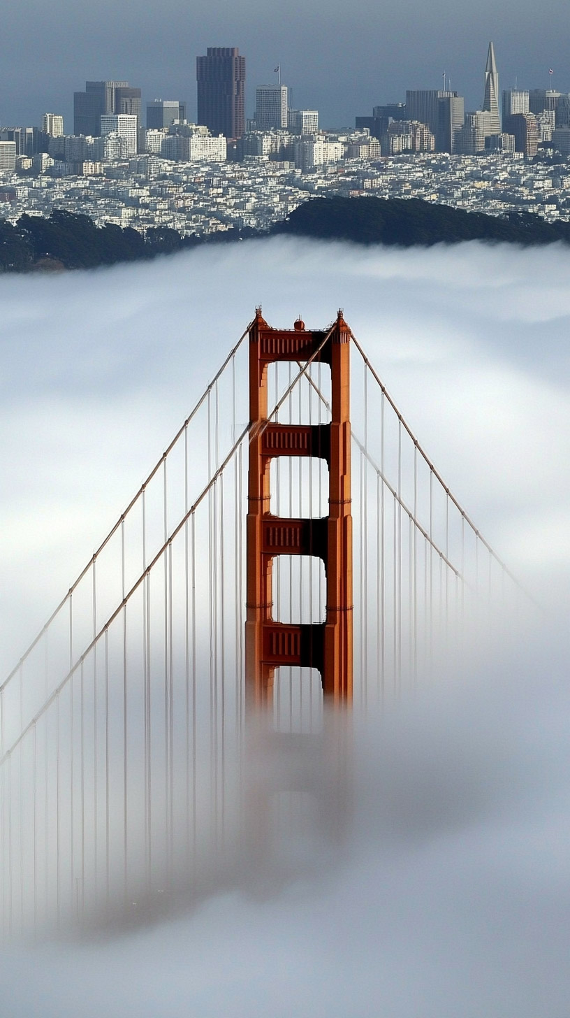 Golden Gate Bridge Fog: Beautiful Background for Mobile