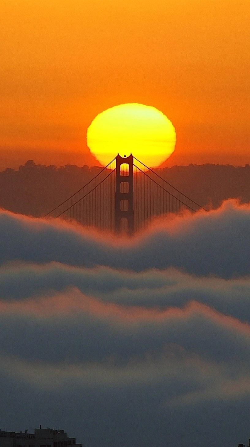 Free Golden Gate Bridge Sunset Image for iPhone