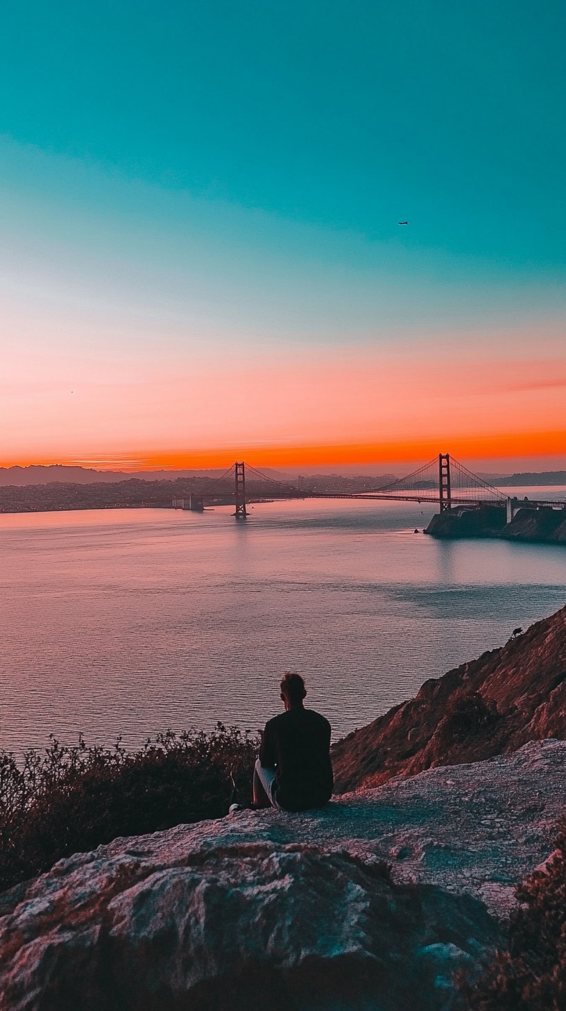 High-Definition Golden Gate Bridge Sunset for Mobile Devices