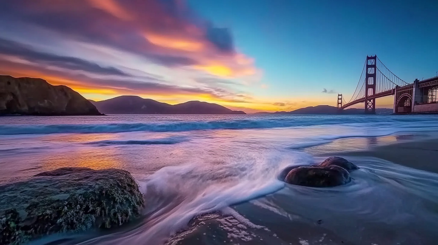 High-Resolution Golden Gate Sunset Photos for Download