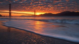 Ultra HD Golden Gate Bridge Sunset Desktop Background