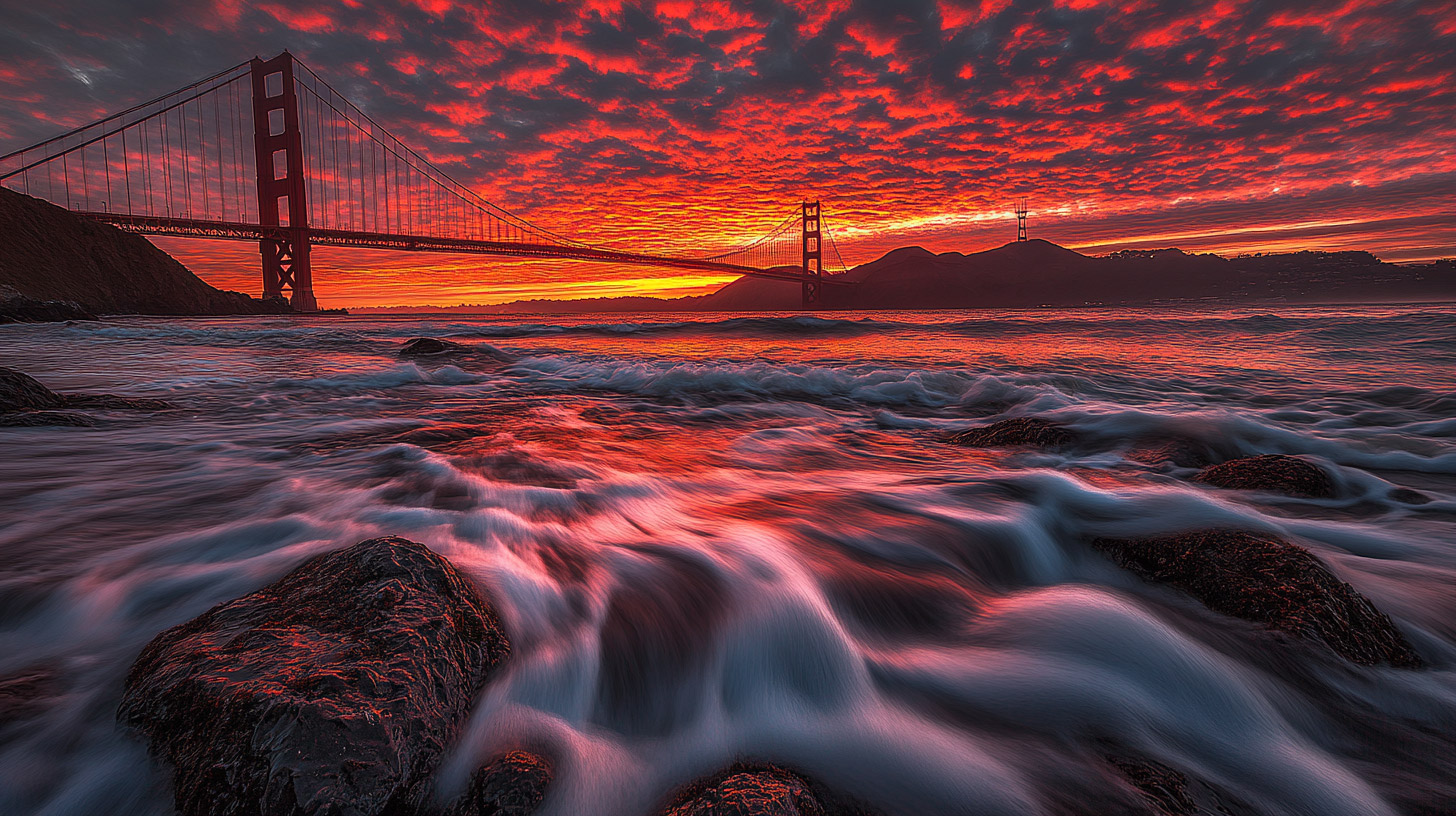 Download 4K Golden Gate Bridge Sunset Wallpapers