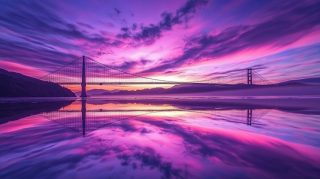 Golden Gate Bridge Sunset: Free 8K Desktop Wallpaper