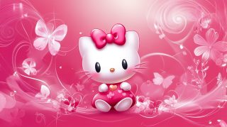 Cute Pink Hello Kitty Wallpaper for Desktop Background