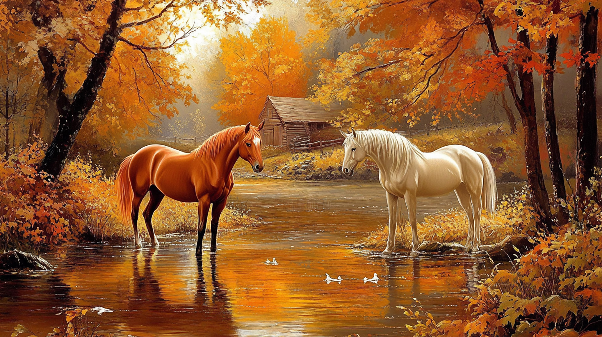 Stunning AI Horse Ranch Wallpaper for Your Desktop