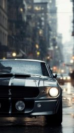 Eye-Catching Digital Wallpaper of Classic Muscle Cars