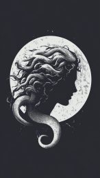 Elegant Satin Medusa Wallpaper for Mobile Devices