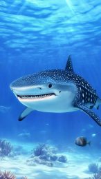 Vibrant Digital Background of Whale Shark for Android