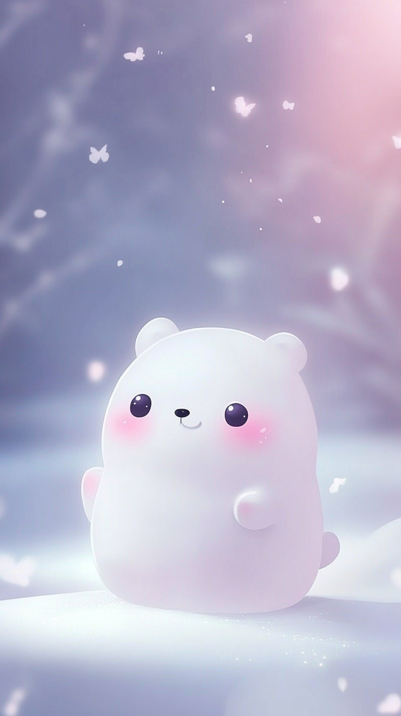 Vibrant Kawaii Bear Mobile Wallpaper in 9:16 Ratio