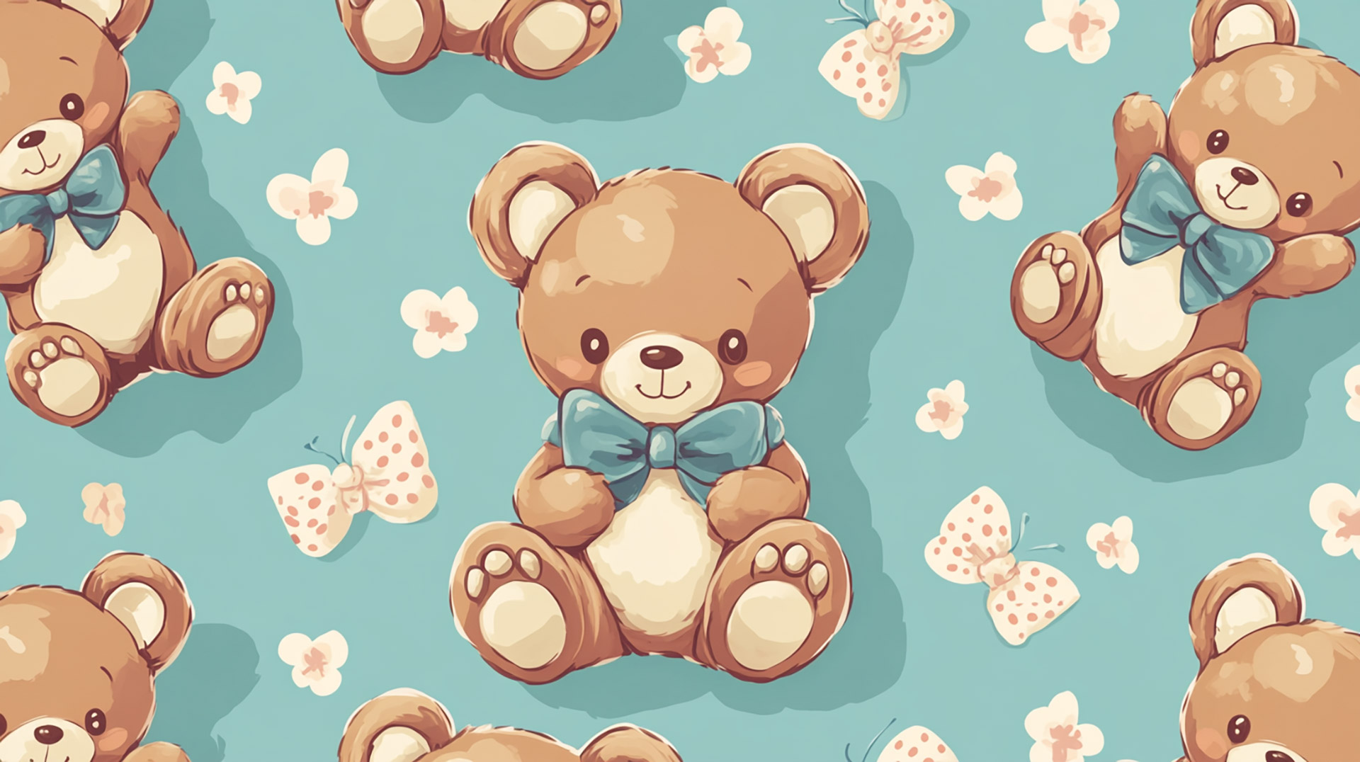 Adorable Kawaii Bear HD Wallpaper for Desktop PCs