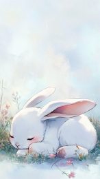 Stunning Kawaii Bunny Mobile Wallpaper in 9:16 Ratio