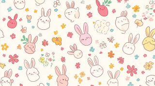 Beautiful Kawaii Bunny Digital Backgrounds for Every Screen