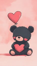 Free Kawaii Bear Digital Background for Mobile Devices