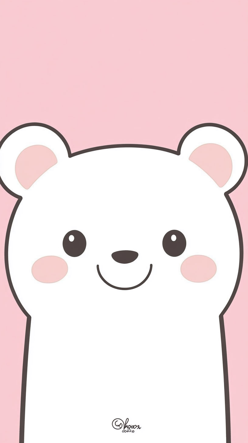 Charming Kawaii Bear Wallpaper for 9:16 Screens