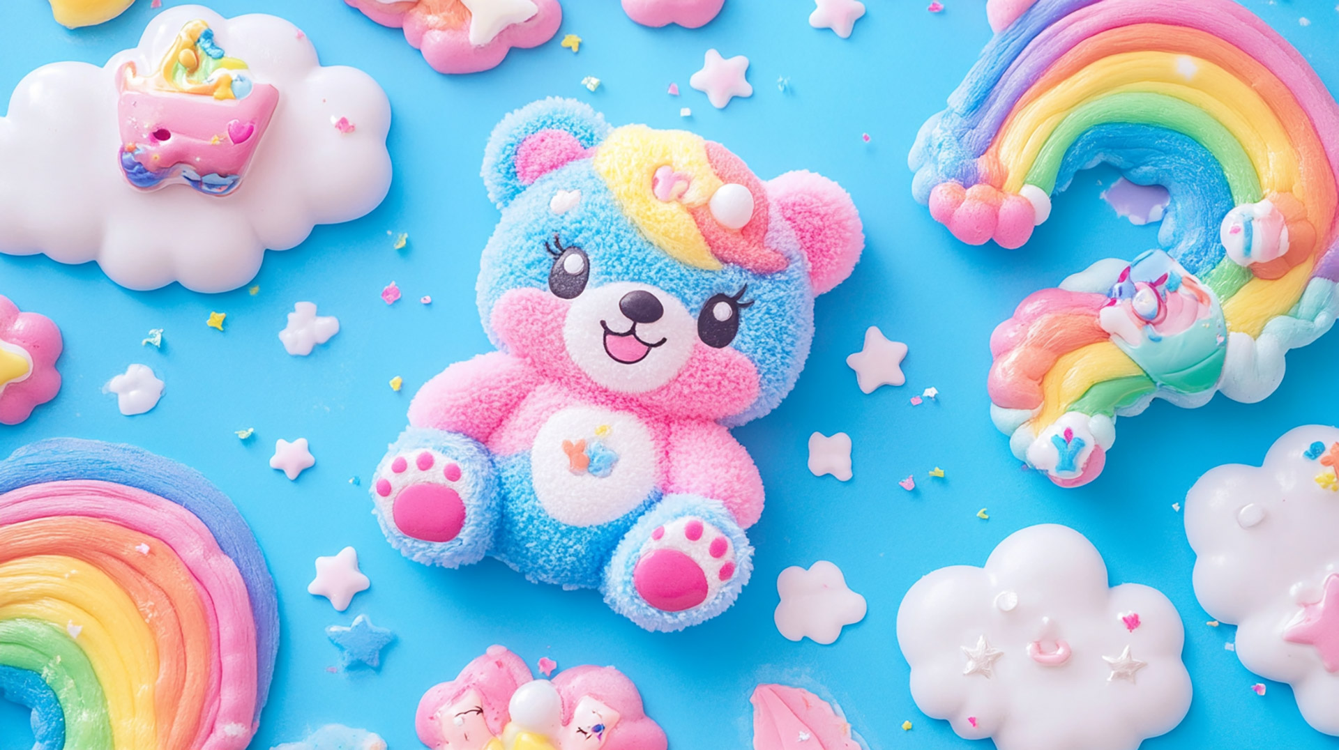 Digital Backgrounds Featuring Cute Kawaii Bear Art