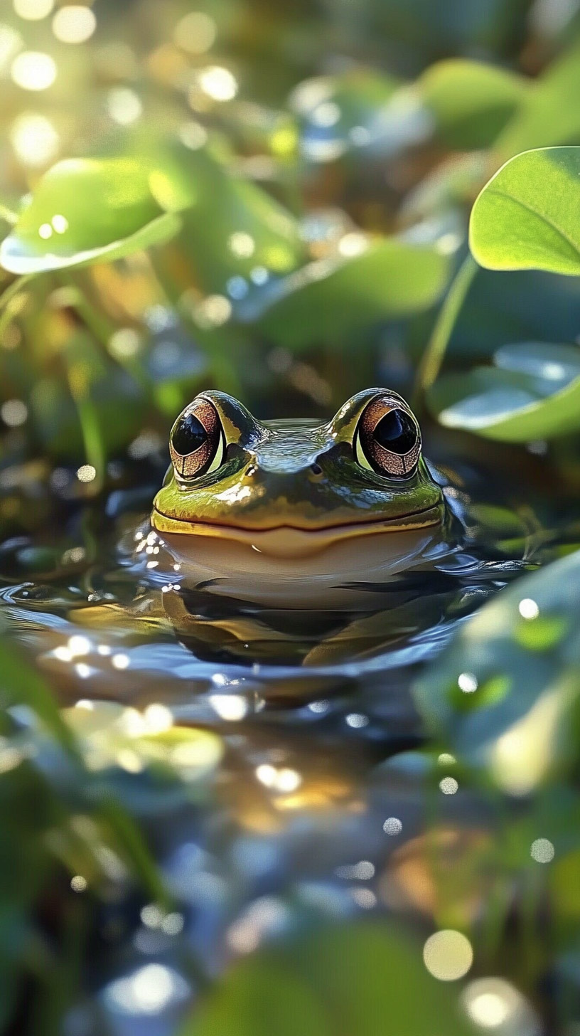 Adorable Kawaii Frog HD Photo for iPhone Background