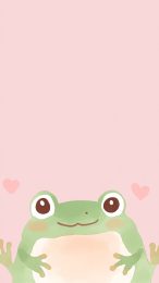 Stylish Kawaii Frog Digital Background for Mobile Devices