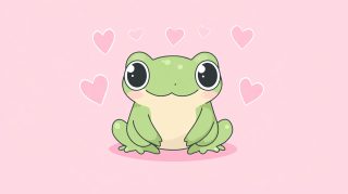 AI Wallpaper Featuring Kawaii Frogs in Beautiful HD