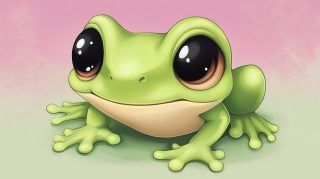 Download Free AI Wallpaper of Cute Frogs