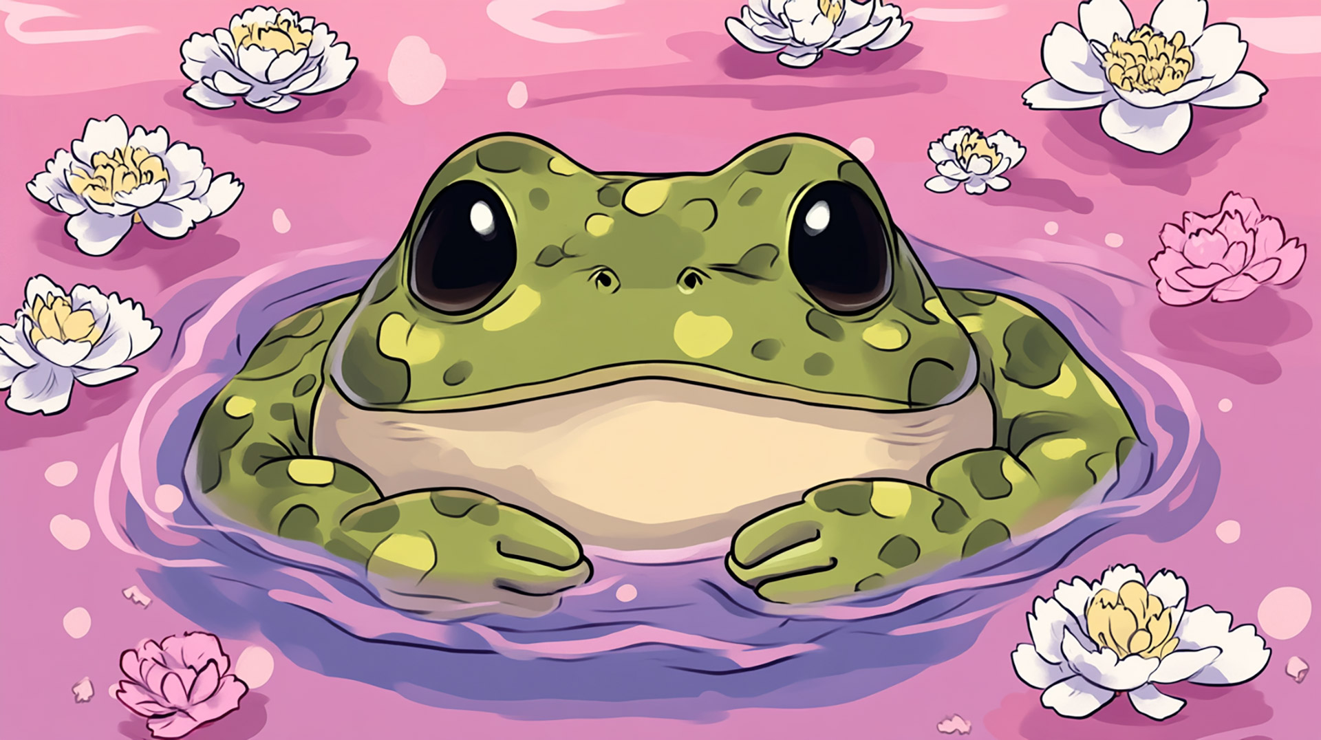 Free Wallpaper for Desktop: Kawaii Frog Collection