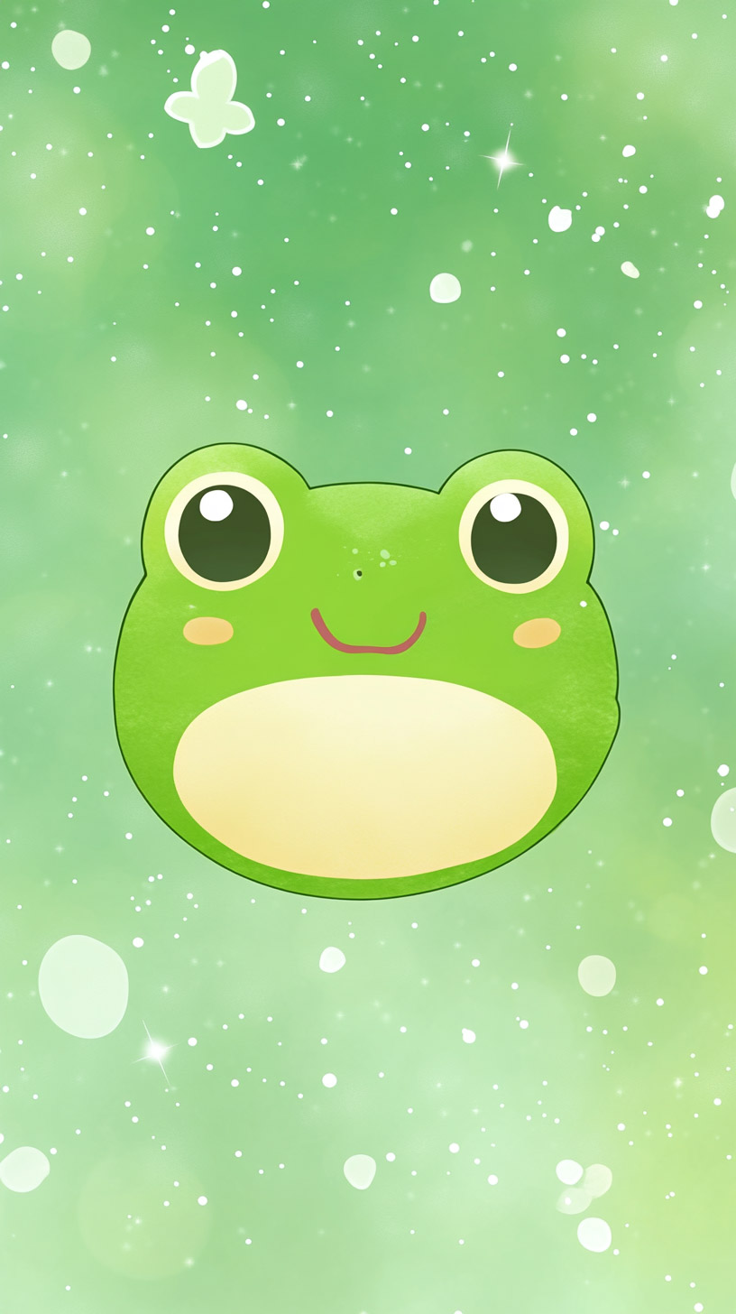 Cute Kawaii Frog Digital Background for Android Phones