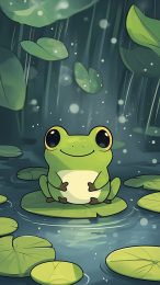 Kawaii Frog Image for 9:16 Aspect Ratio Phones