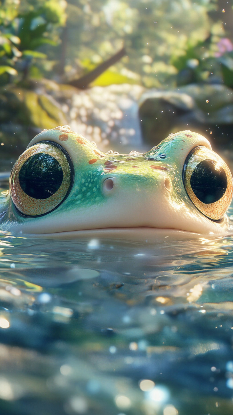 Charming Kawaii Frog Mobile Wallpaper for Your iPhone