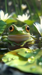 Adorable kawaii frog images for your mobile wallpaper