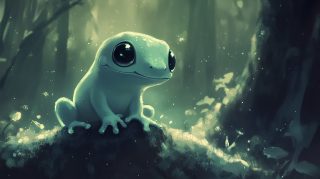 Digital Background: Charming Kawaii Frog Artwork