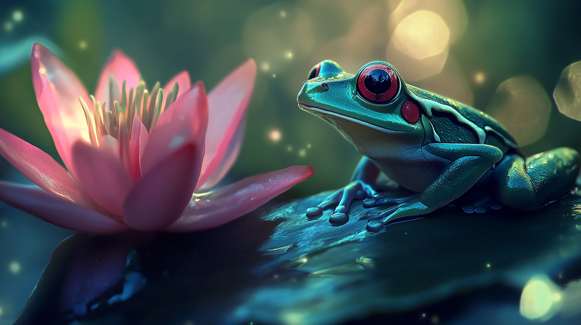 AI Generated Kawaii Frog Wallpaper for PC