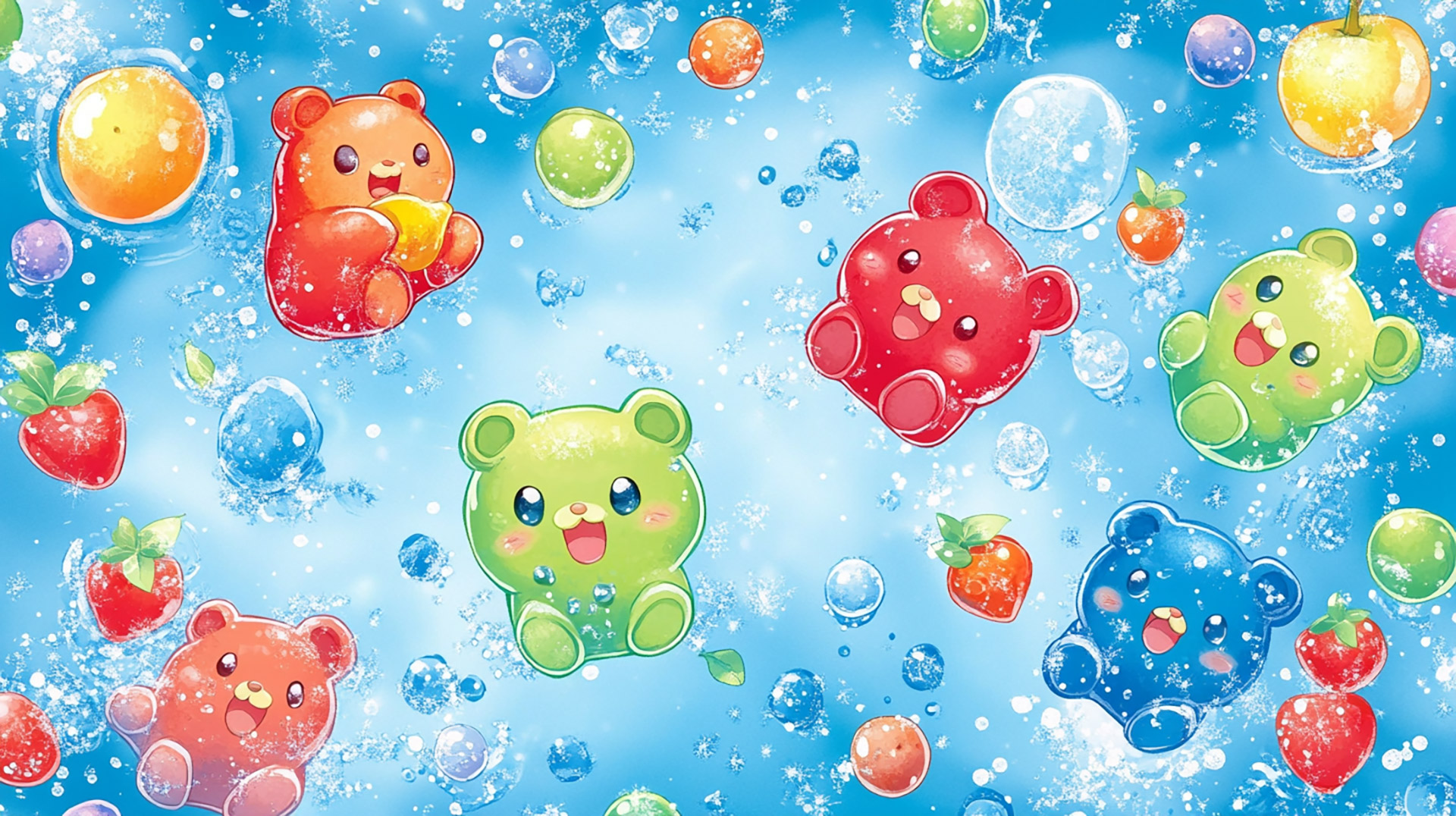 Brighten Your Desktop with Kawaii Gummy Bear Background