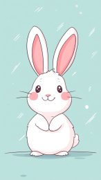 Cute Kawaii Pink Bunny Digital Background for Android