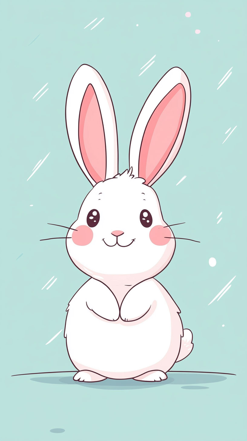 Cute Kawaii Pink Bunny Digital Background for Android