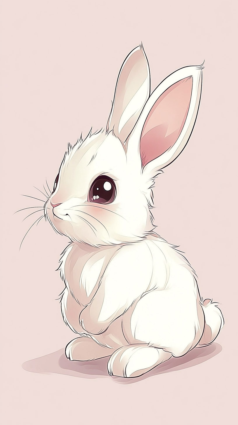 Charming Kawaii Pink Bunny Images for iPhone Screens