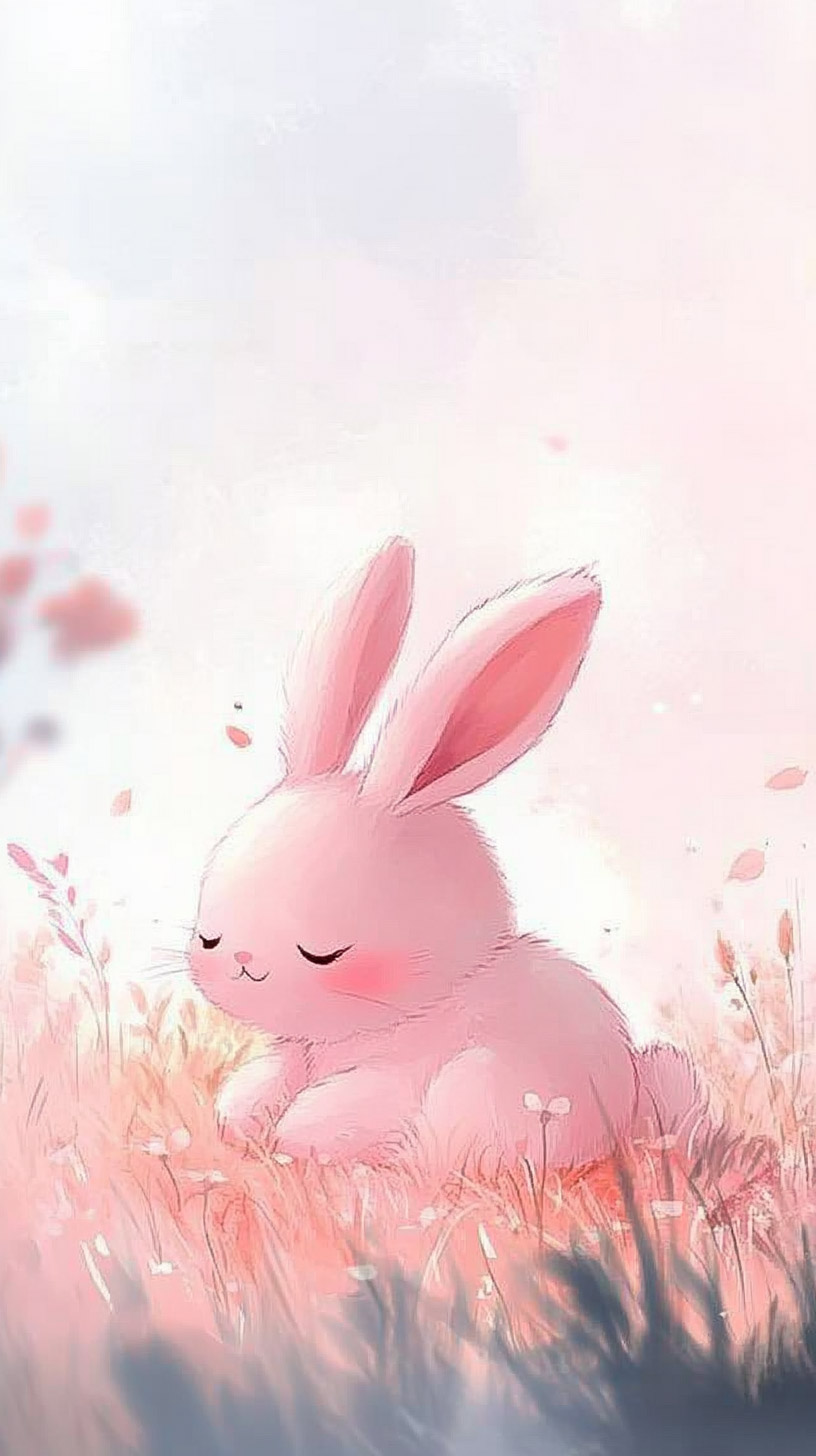 Download HD Kawaii Bunny Digital Background for Mobile