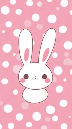 Vibrant Kawaii Pink Bunny Wallpaper for All Smartphones