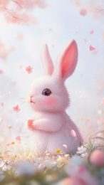 Kawaii Pink Bunny HD Wallpaper for Mobile Devices