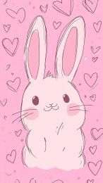 Download Free Kawaii Pink Bunny Phone Backgrounds