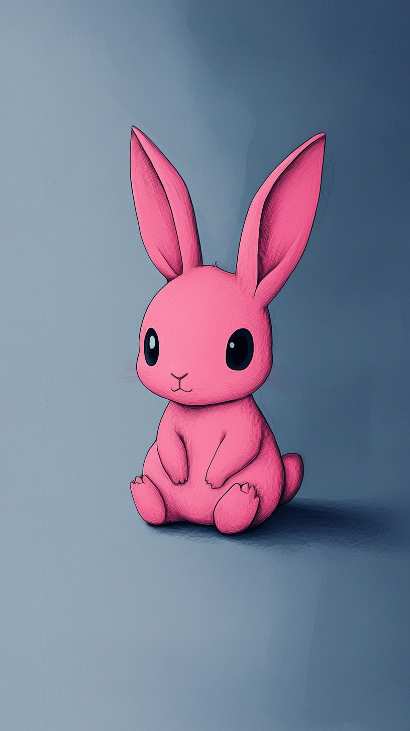 Free Kawaii Pink Bunny Backgrounds for iPhone and Android