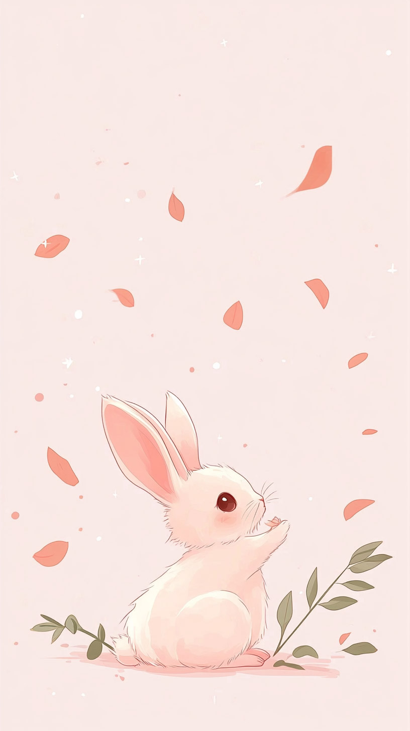 High-Quality Kawaii Pink Bunny Image for Your Phone