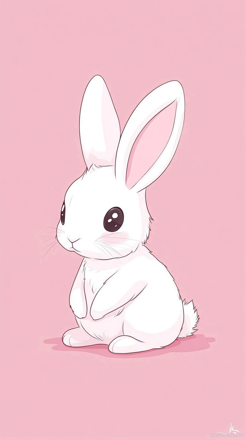 Vibrant Kawaii Pink Bunny Pictures for Your iPhone