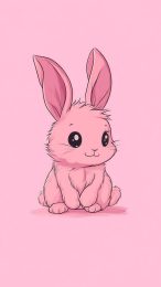 Stylish Kawaii Pink Bunny Images for Mobile Wallpapers