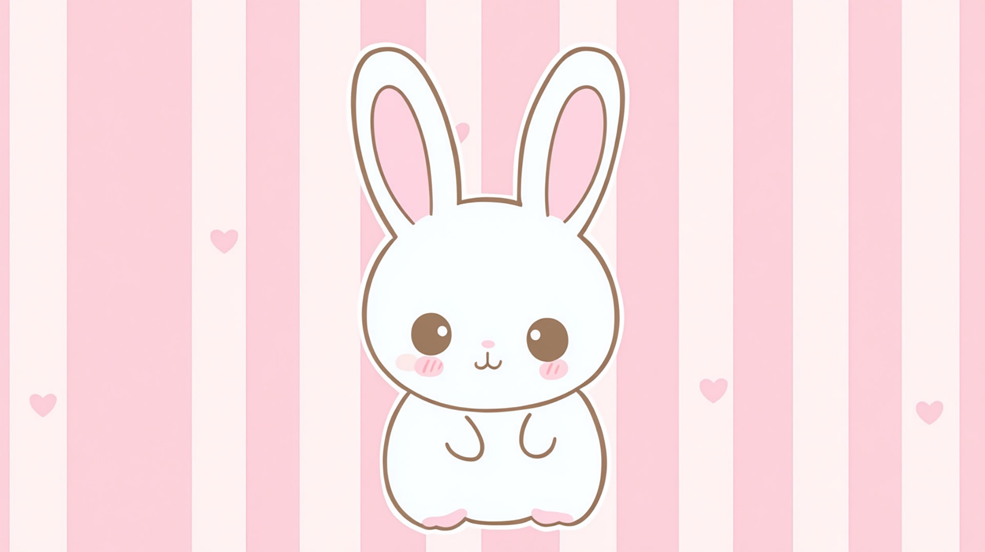 Kawaii Pink Bunny Wallpaper: Free HD Desktop Background