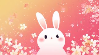 8K Kawaii Pink Bunny Wallpaper for Stunning Displays