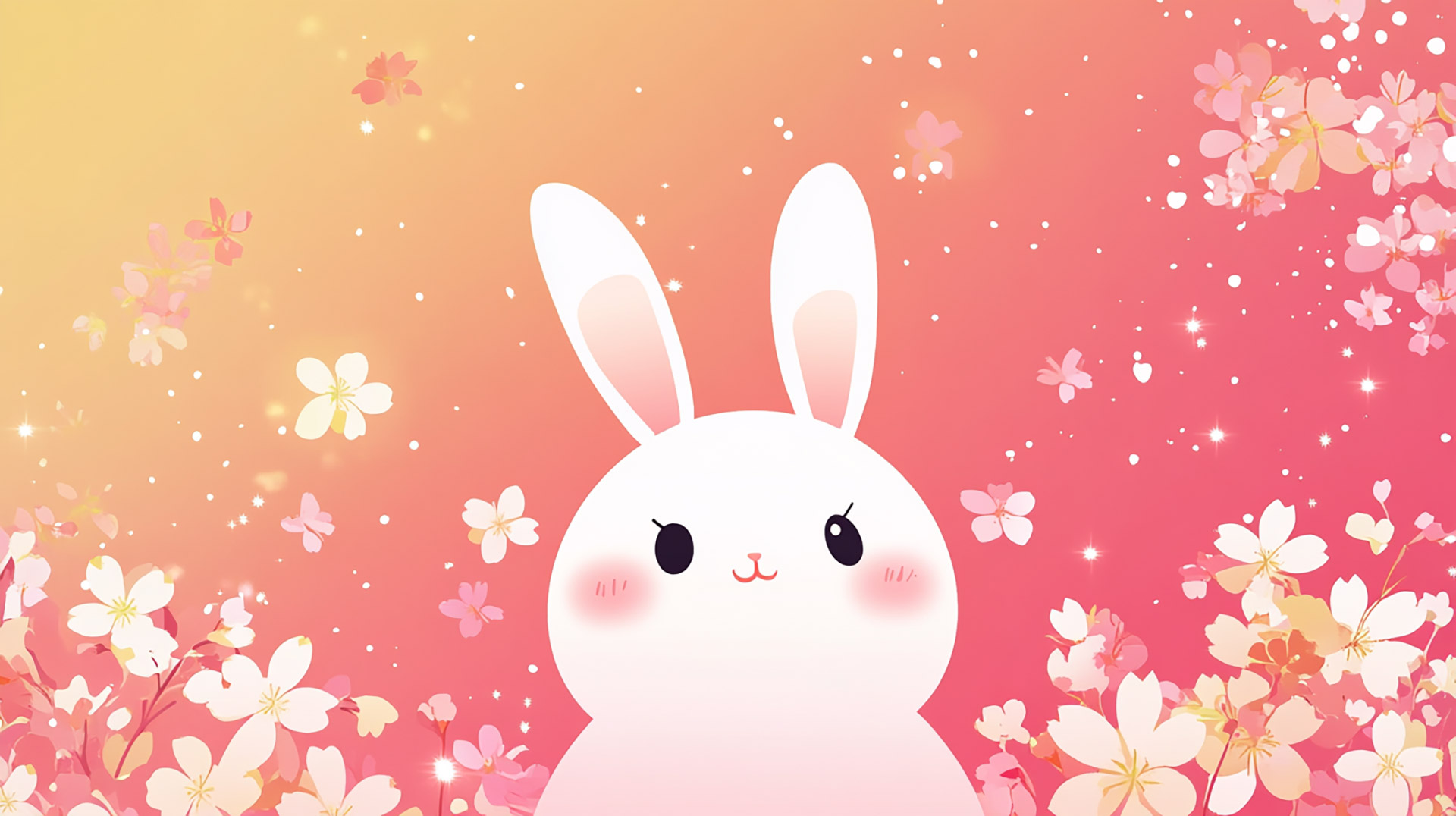 8K Kawaii Pink Bunny Wallpaper for Stunning Displays