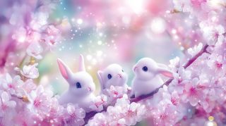 Colorful Kawaii Bunny Backgrounds: Free for Download