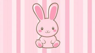 Stylish Pink Bunny HD Wallpaper for Desktop Background