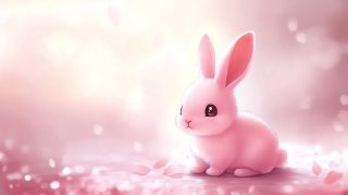 Charming Kawaii Bunny Digital Background for Your Screen