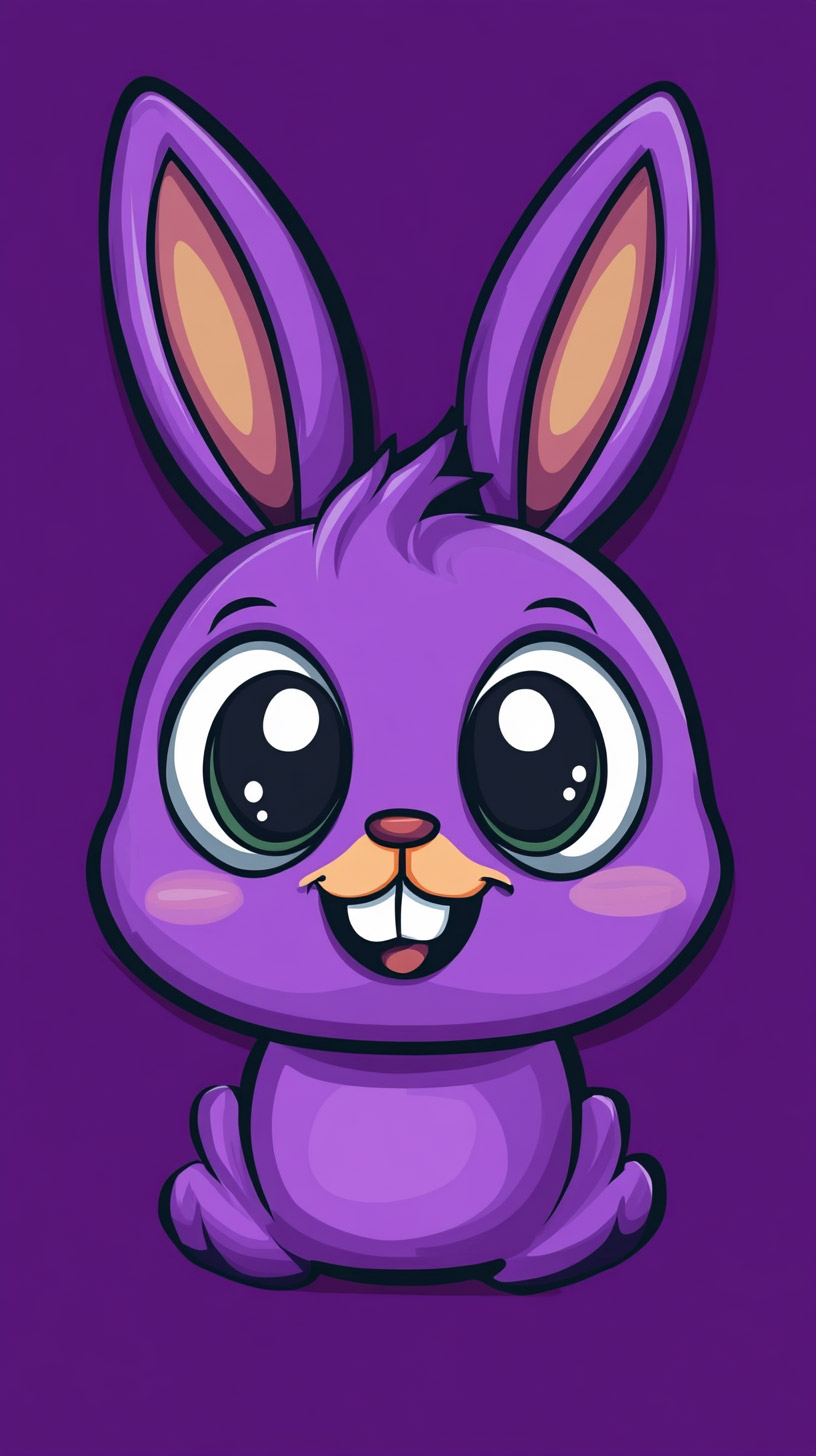 Free Digital Background with Kawaii Purple Bunny Design